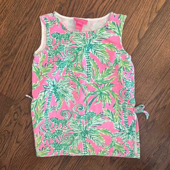 Lilly Pulitzer Other - Lilly Pulitzer Tropical Pink and Green Kids Sleeveless tunic dress
